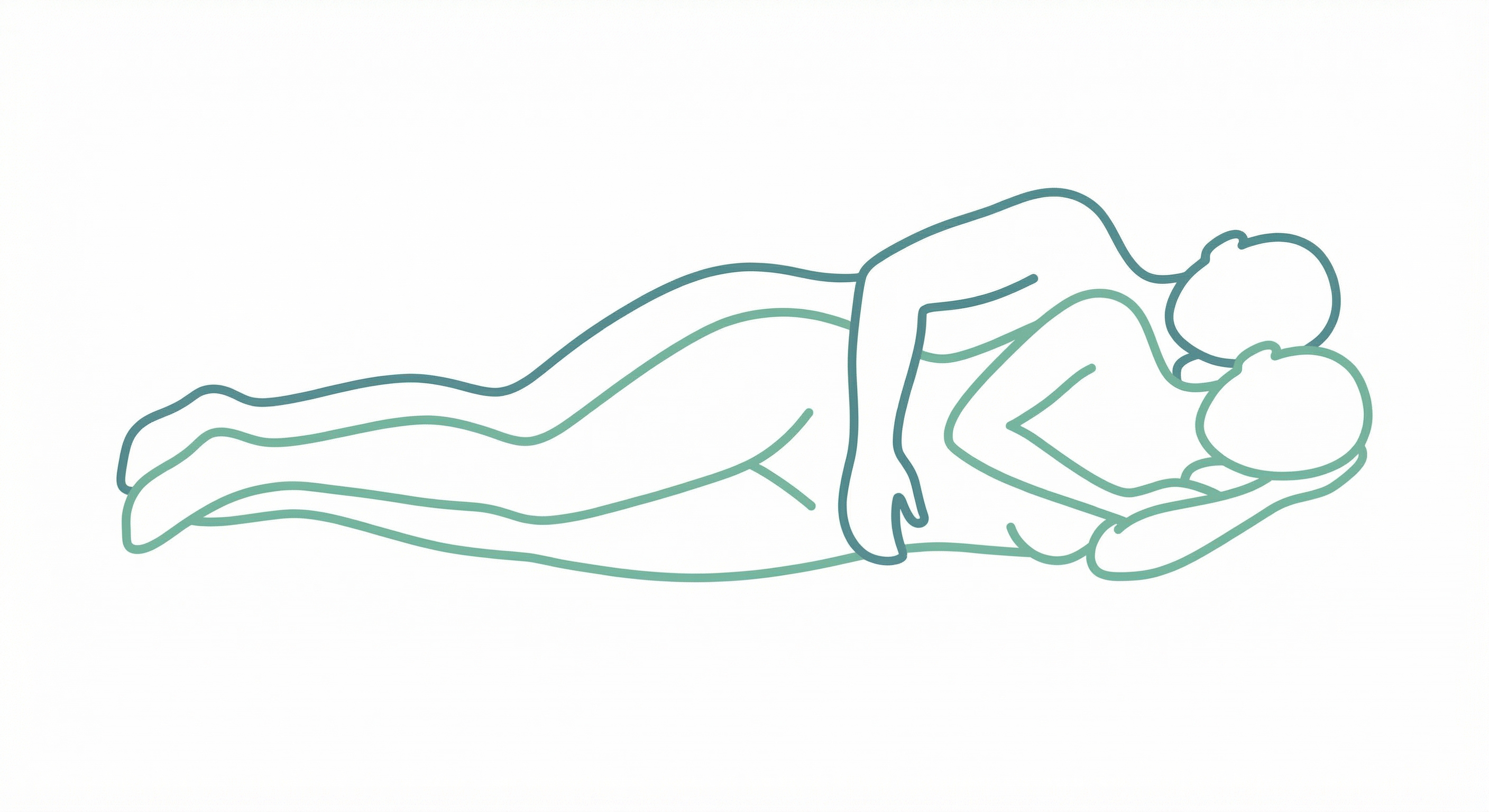 Side-lying spooning position illustration